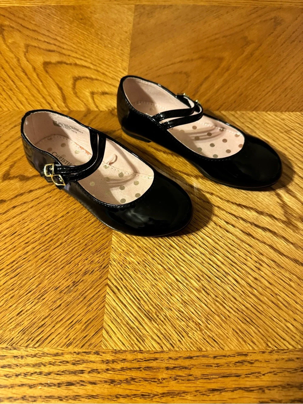 Christie & Jill Girls Black Patent Mary Jane Dress Shoes